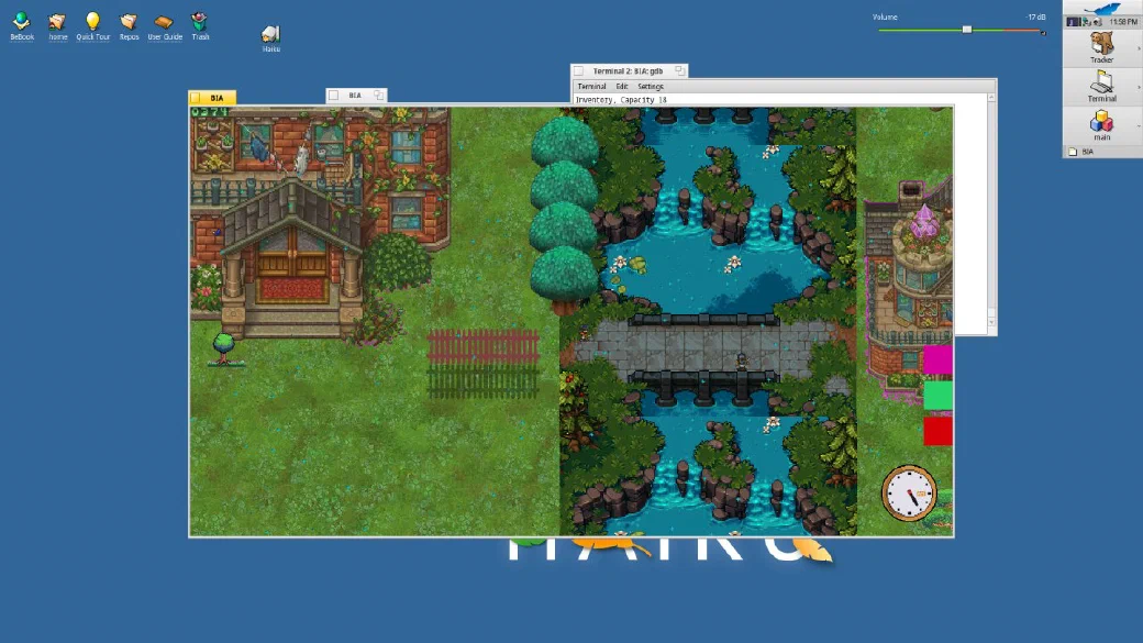 An early build of the game running on Haiku